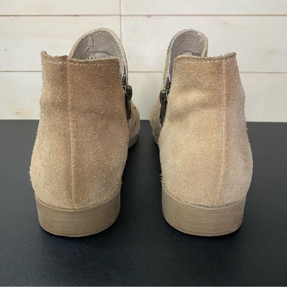 Coolway Nelia Open Toe Booties Women's Size 8 Shoes EU39 Tan Suede Leather Zip - Picture 6 of 11